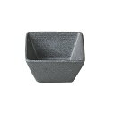 鉄ペーパー 三本線11cm角小鉢 約10.6cm 黒系 和食器 小鉢 日本製 美濃焼 業務用 おしゃれ 黒い皿 28-421-038-wa