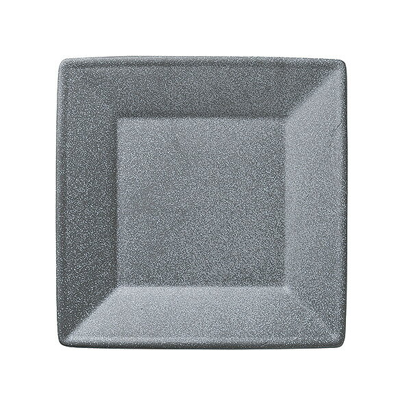 鉄ペーパー スクウェアー 27cm角皿 約26.7cm グレー系 和食器 角大皿 日本製 美濃焼 業務用 四角皿 おしゃれ 黒い皿 28-421-118-wa