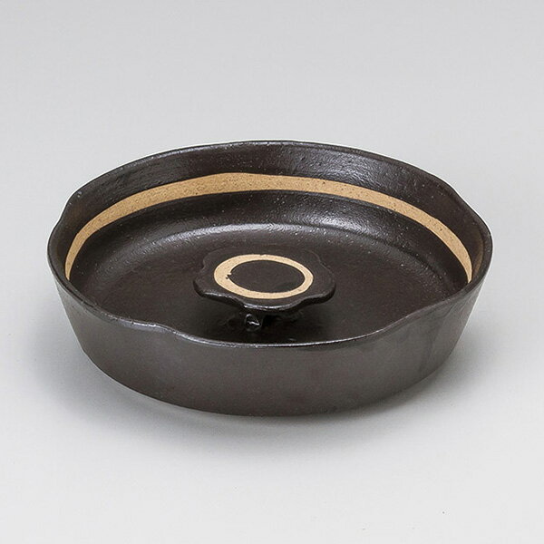 黒オリベ花型6寸灰皿 約18.3cm 茶系 和食器 灰皿 日本製 美濃焼 業務用 はい皿 おしゃれ 卓上 はいざら 陶器 28-748-058-mi