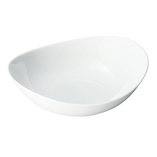 オーバル 24cmボール 白 約24.4cm 白系 洋食器 丸型ボール 15cm～25cm 日本製 美濃焼 業務用 中鉢 ボウル 鉢 盛り鉢 煮物鉢 深皿 サラダボウル 28-584-208-ne