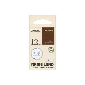 CASIO(カシオ) XR-12KRBR ネームランド クラフトテープ ブラウン/ベージュ文字 12mm CASIO(カシオ) XR-12KRBR ネームランド クラフトテープ ブラウン/ベージュ文字 12mm