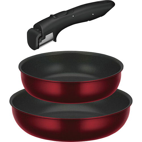Frying Pans （Aluminum） - サーモス 取っ手のとれるフライパン3点セット ディープレッド[代引不可]