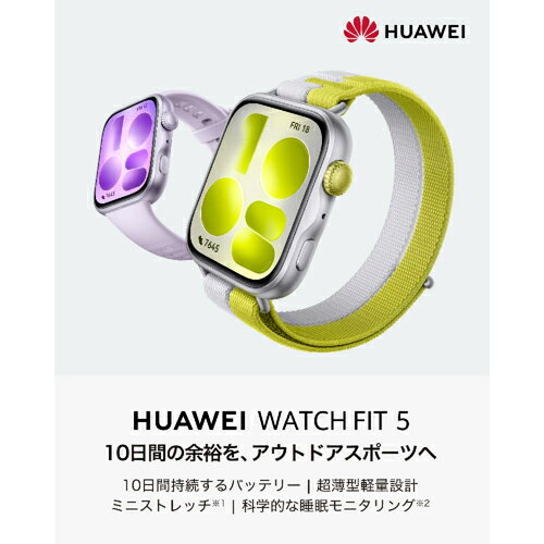 特価COMのHUAWEI(ファーウェイ) HUAWEI FIT 5 WH ホワイト スマートウォッチ NKI-B09-WH 1.82型 LTPO OLED Bluetooth対応 9軸センサー搭載 IP6X防水｜アングル3