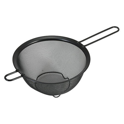 リバティーコーポレーション LD-445 ブラック Style Kitchenware シリコーン加工 ステンレス製 ストレーナーザル 18cm 足付