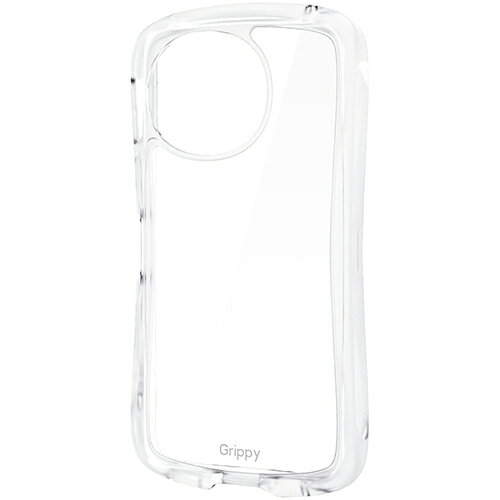 エレコム(ELECOM) PM-S253GRPACR ハーフクリア AQUOS sense10 SH-53F ケース ハイブリッド カバー 衝撃吸収 ストラップホール付 ストラップホールシート付 Grippy
