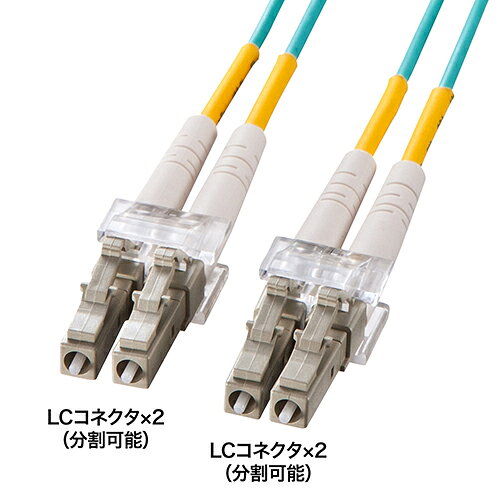 サンワサプライ HKB-OM3LCLC-20N メガネ型光ファイバケーブル マルチモード 50μm LC×LC 20m