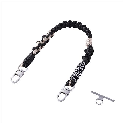 エレコム(ELECOM) P-STHKNBK ブラック スマホストラップ 編みロープタイプ ハンドストラップ 手首 落下防止 iPhone/Android対応(2.0)