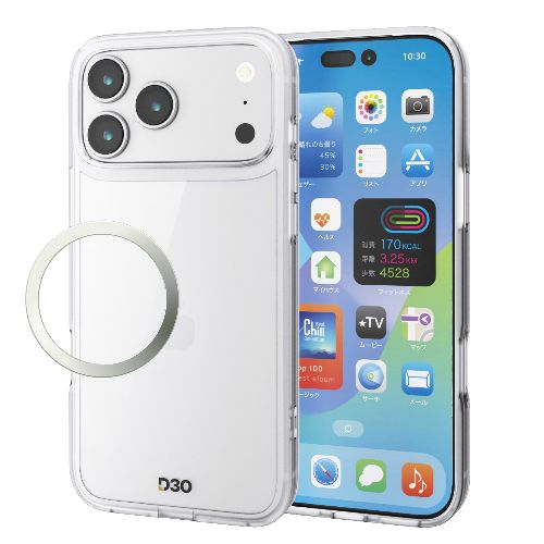 乐天商城 - エレコム(ELECOM) PM-A25DD3OTCR クリア iPhone17 Pro Max ケース ハイブリッド D3O R 超衝撃保護 磁気吸着対応メタルステッカー付