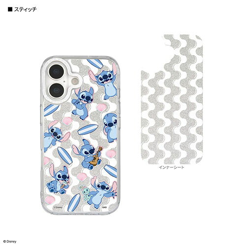 グルマンディーズ(gourmandis) DNG-303ST スティッチ ディズニーキャラクター ／ Camera Frame iPhone17 対応 ケース