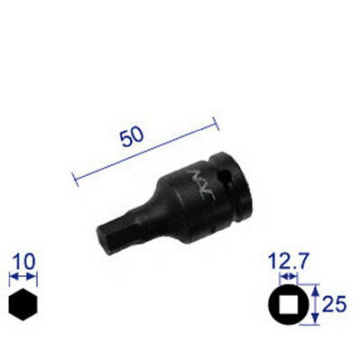 乐天商城 - 長堀工業 410C ヘキサゴンレンチソケット ショートタイプ 差込角12.7x対辺10mm