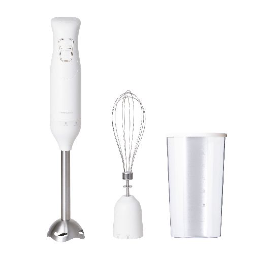 テスコム(TESCOM) TBL05A-W ホワイト ハンドブレンダー 電動 1台3役 離乳食対応 つぶす 混ぜる 泡立てる コンパクト コード式 ブレンドカップ付
