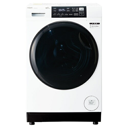 [配送/設置エリア 東京23区 限定]アクア AQW-D8R-L-W ホワイト まっ直ぐドラム2.0 まっ直ぐドラム2.0 左開き 洗濯8kg/乾燥4kg[標準設置料込][代引不可]