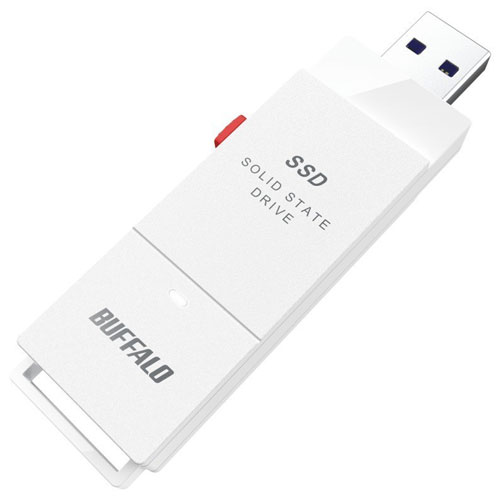 バッファロー(BUFFALO) SSD-SCT500U3-WA(ホワイト) ケーブルレス ポータブルSSD 500GB