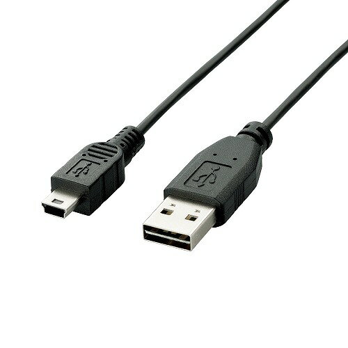 エレコム(ELECOM) U2C-DMB02BK ブラック 両面挿しUSBケーブル A-miniB 0.2m