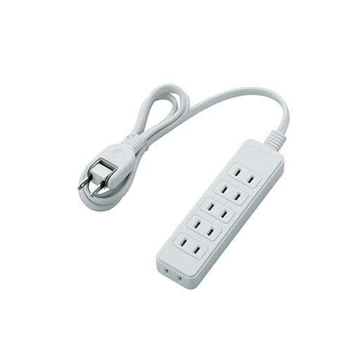 エレコム(ELECOM) T-S02-2610WH ホワイト 電源タップ 延長コード 2ピン 6個口 1m