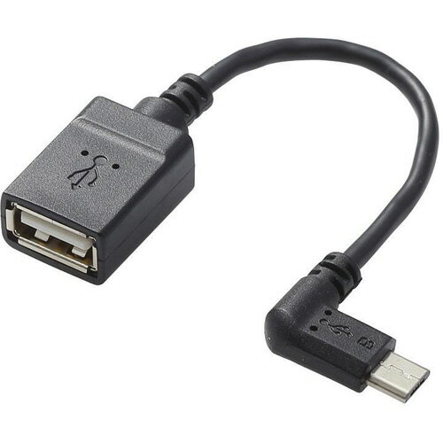 エレコム(ELECOM) TB-MAEMCBL010BK USB A-microB 変換アダプタ L字左側接続タイプ 0.1m