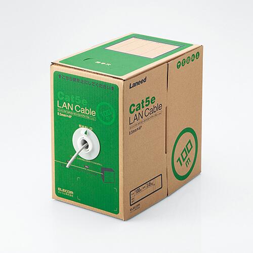 乐天商城 - エレコム(ELECOM) LD-CT2/LG100/RS ライトグレー EU RoHS指令準拠 LANケーブル Cat5e 単線 100m
