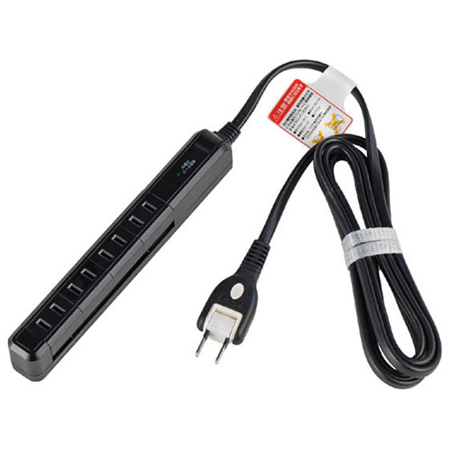 エルパ(ELPA) WBS-SL402SB-BK ブラック 耐雷スリム回転タップ 4個口 上挿し 2m