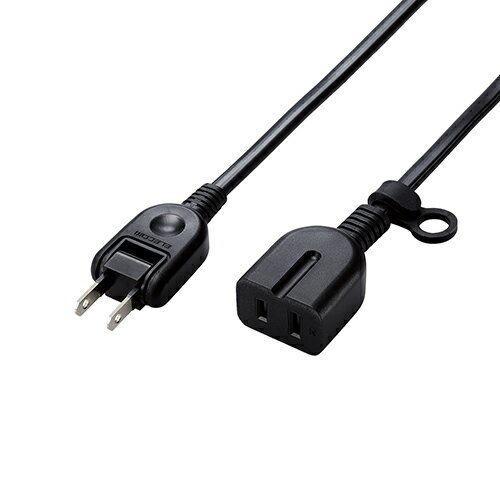 エレコム(ELECOM) T-X01-2110BK ブラック 電源タップ 延長コード コンセント 1m 2P 1個口 ほこりシャッター