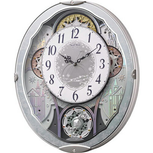 リズム時計 4MN537RH04(青メタリック色) スモールワールドビスト 報時付電波掛け時計
