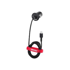 バッファロー(BUFFALO) BSMPS2403BC1BK DCチャージャー 2.4A microUSBケーブル 1m ブラック