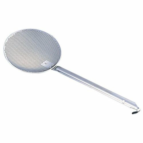 三宝産業 UK 18-8パンチング丸カス揚 板ハンドル 20cm