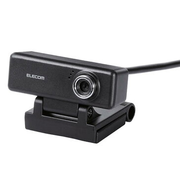 エレコム UCAM-C520FEBK(ブラック) 200万画素WEBカメラ イヤホンマイク付