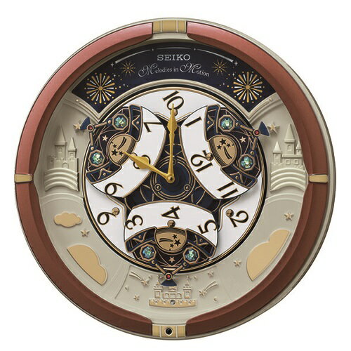 からくり時計 セイコー(SEIKO) RE601B(茶メタリック) からくり・アミューズ 掛時計