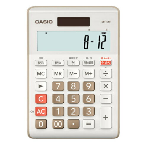 CASIO(カシオ) MP-12R-BE(ベージュ) 余り計算電卓 12桁