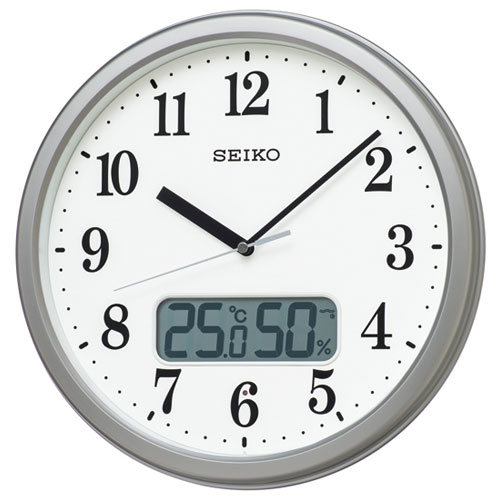 セイコー(SEIKO) KX244S(銀色メタリック) スタンダード掛け時計(液晶表示付)