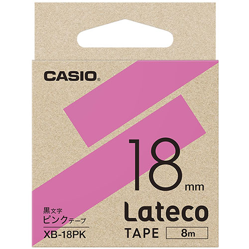 CASIO(カシオ) XB-18PK ピンク ラテコ 詰め替え用テープ 幅18mm