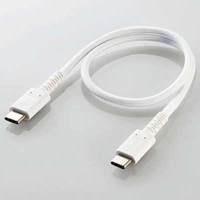 エレコム(ELECOM) MPA-CCS03PNWH(ホワイト) USB2.0ケーブル C-C PD対応 高耐久 0.3m