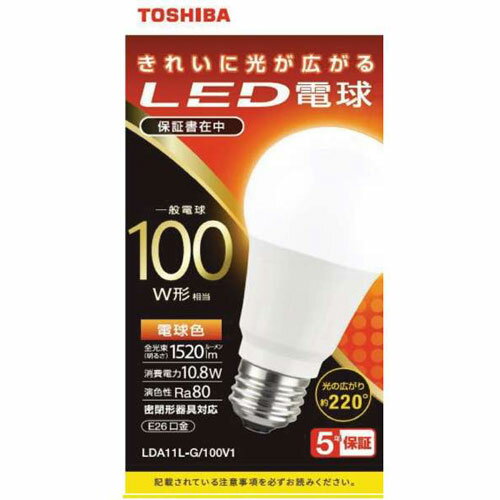 東芝(TOSHIBA) LDA11L-G/100V1 LED電球 電球色 E26口金 100W形相当 1520lm