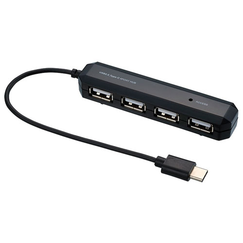 ナカバヤシ UH-C2474BK ブラック 4ポートハブ 15cm