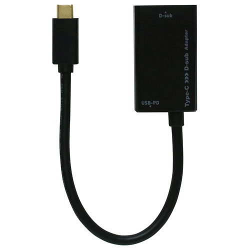 ミヨシ USA-PDS1/BK(ブラック) USB-PD対応 Type-C-D-sub変換アダプタ