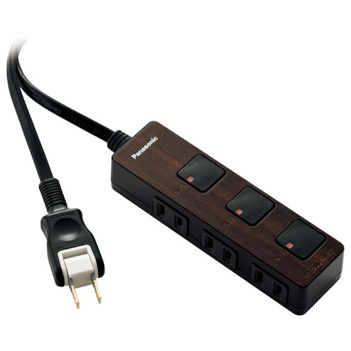 パナソニック(Panasonic) WHF2323BMDP ダークウッド 3コ口 スナップキャップ・2mコード付 ザ・タップF