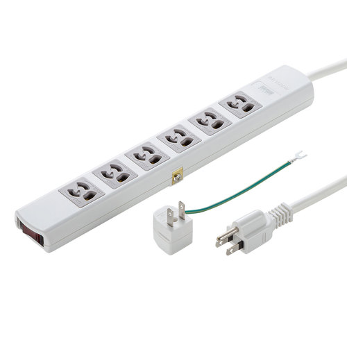 サンワサプライ TAP-36MG-3 ホワイト 電源タップ 6個口 3m