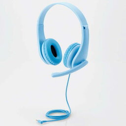 エレコム(ELECOM) HS-KD01TLBU(ライトブルー) 子ども用ヘッドセット 有線 4極ミニプラグ 両耳 マイクアーム付