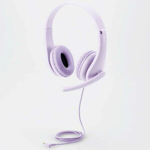 エレコム(ELECOM) HS-KD01TPL(パープル) 子ども用ヘッドセット 有線 4極ミニプラグ 両耳 マイクアーム付格安セール