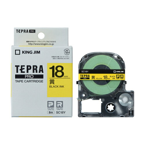 ���󥰥���(KING JIM) �ƥץ�PRO ���顼��٥� �ѥ��ƥ� �� ��ʸ�� 18mm SC18Y