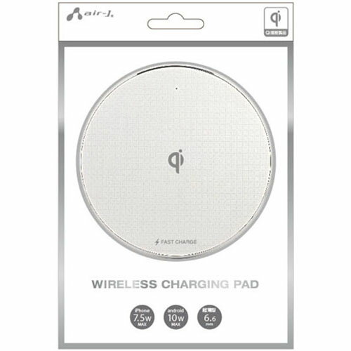 エアージェイ(air-j) AWJ-PD9-WH(ホワイト) iPhone Android用 ワイヤレス充電パッド WIRELESS CHARGING PAD