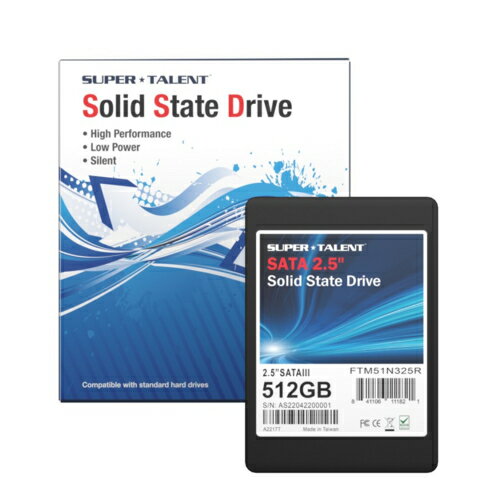 SSD 512GB 2.5インチ 内蔵型 SuperTalent スーパータレント TeraNova DX 7mm厚 SATA3 6Gb/s 200TBW R:550MB/s W:500MB/s 海外リテール FTM51N325R ◆メ