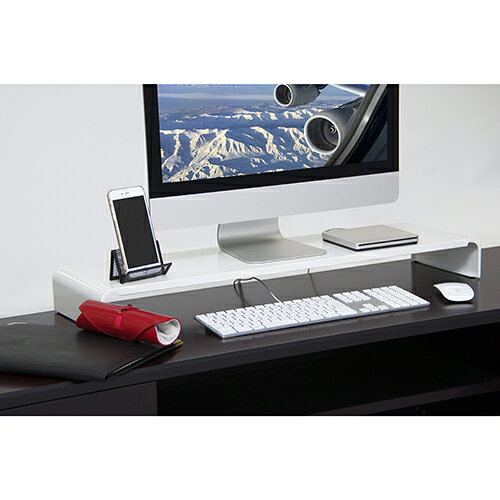 田窪工業所 PCR-80WM ホワイト 机上台 PCラック 幅80cm スチール製
