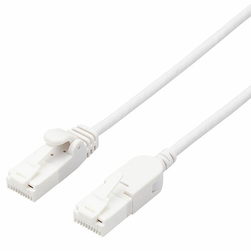 エレコム(ELECOM) LD-GPATSW-WH50(ホワイト) スイングコネクター LANケーブル(Cat6A準拠) 5m ツメ折れ防止 1