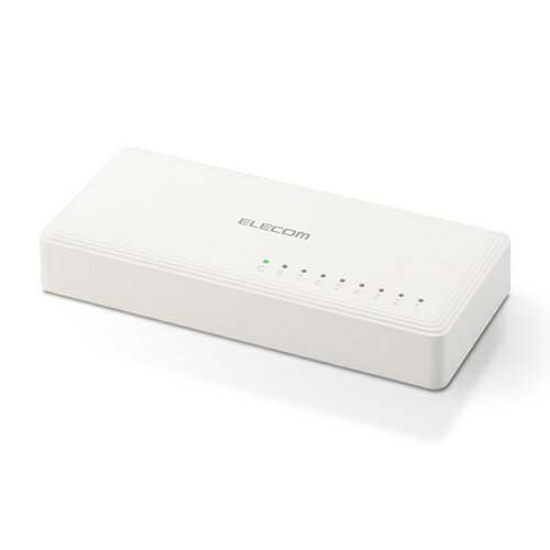 エレコム(ELECOM) EHC-G08PA3-W ホワイト Giga対応 スイッチングハブ 8ポート プラスチック筐体 静音