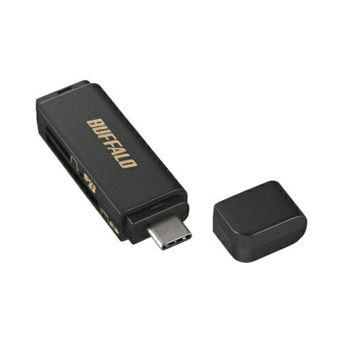 バッファロー(BUFFALO) BSCR120U3CBK(ブラック) USB 3.2(Gen 1)対応 USB Type-C接続 カードリーダー/ライター