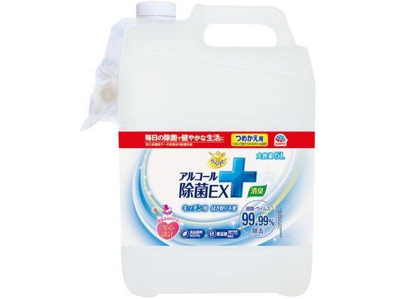 アース製薬 らくハピ アルコール除菌EX つめかえ大容量 5L[代引不可]