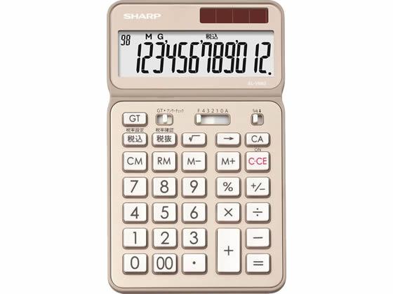 SHARP - シャープ ナイスサイズタイプ電卓12桁 シャンパンゴールド[代引不可]
