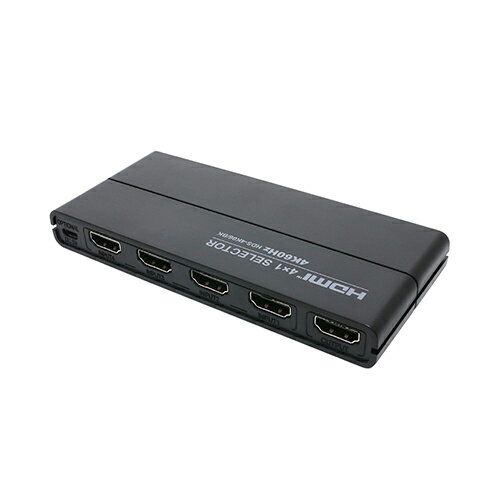 ミヨシ HDS-4K06/BK(ブラック) 4K60Hz対応 HDMI切替器 4入力1出力