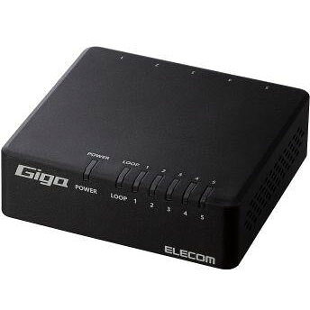 Other Hardware - エレコム(ELECOM) EHC-G05PA4-B ブラック Giga対応5ポートスイッチプラ筐体/ACアダプター